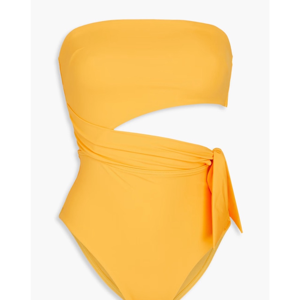 Zimmermann Yellow One-Shoulder Cutout One-Piece Swimsuit